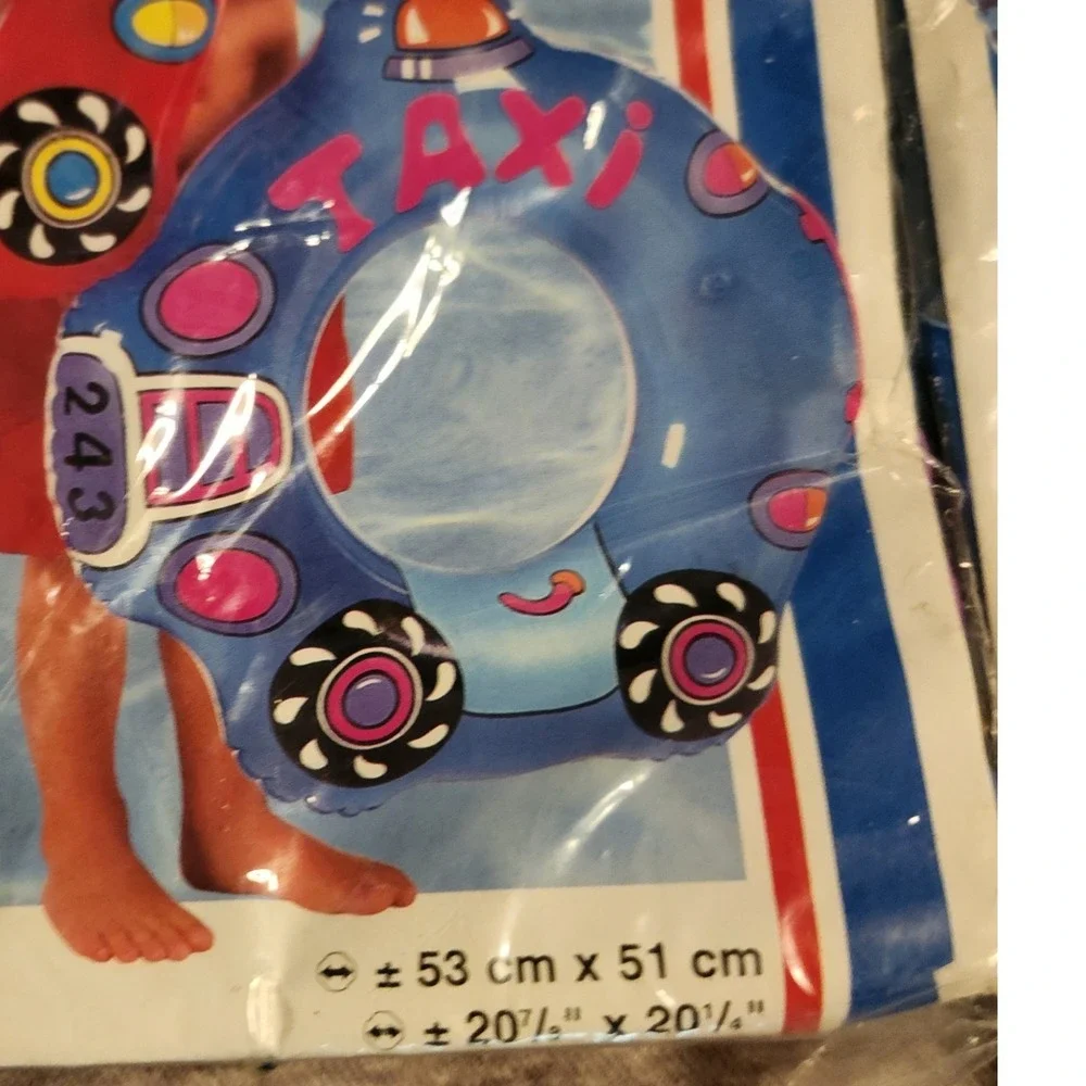 The Wet Set Taxi Floaties Inflatable Baby Pool Float Ring Car Design New Blue x2